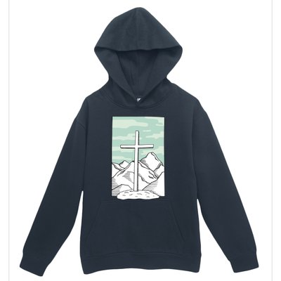 Jesus Mountain Cross Urban Pullover Hoodie