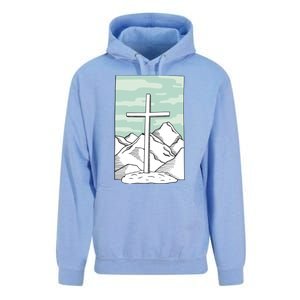 Jesus Mountain Cross Unisex Surf Hoodie