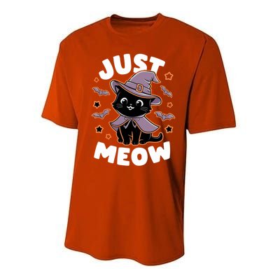 Just Meow Cute Black Cat Halloween Witch Costume Funny Gift Performance Sprint T-Shirt