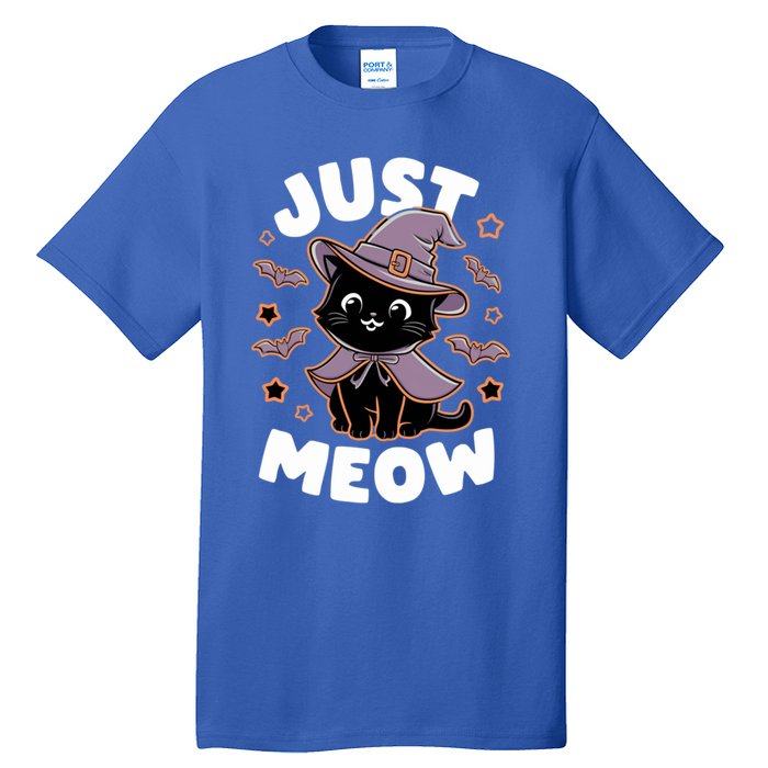 Just Meow Cute Black Cat Halloween Witch Costume Funny Gift Tall T-Shirt