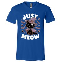 Just Meow Cute Black Cat Halloween Witch Costume Funny Gift V-Neck T-Shirt