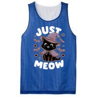 Just Meow Cute Black Cat Halloween Witch Costume Funny Gift Mesh Reversible Basketball Jersey Tank