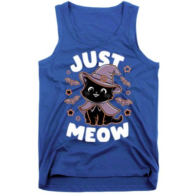 Just Meow Cute Black Cat Halloween Witch Costume Funny Gift Tank Top