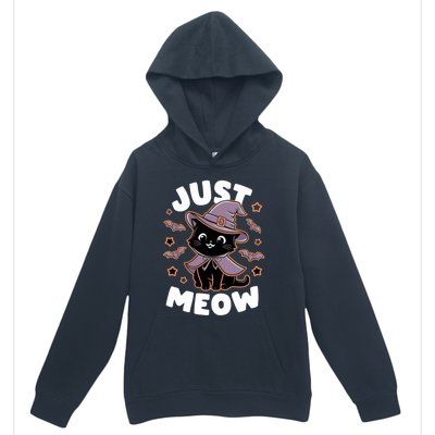 Just Meow Cute Black Cat Halloween Witch Costume Funny Gift Urban Pullover Hoodie