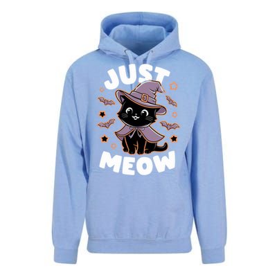 Just Meow Cute Black Cat Halloween Witch Costume Funny Gift Unisex Surf Hoodie