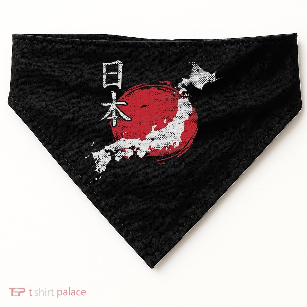 Japan Map Country Map Japanese Lover Gift For Women USA-Made Doggie Bandana