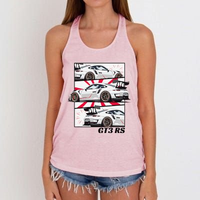 Jdm Motorsports Car Drift Gt3 Rs Car Comic Style Japan Women's Knotted Racerback Tank