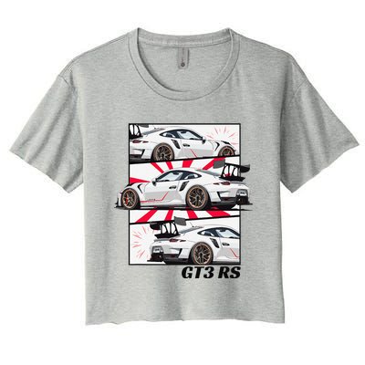 Jdm Motorsports Car Drift Gt3 Rs Car Comic Style Japan Women's Crop Top Tee