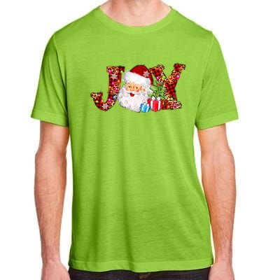 Joy Merry Christmas Santa Claus Xmas Lights Buffalo Plaid Gift Adult ChromaSoft Performance T-Shirt