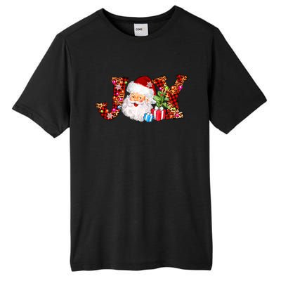 Joy Merry Christmas Santa Claus Xmas Lights Buffalo Plaid Gift Tall Fusion ChromaSoft Performance T-Shirt