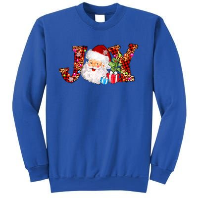 Joy Merry Christmas Santa Claus Xmas Lights Buffalo Plaid Gift Sweatshirt