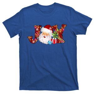 Joy Merry Christmas Santa Claus Xmas Lights Buffalo Plaid Gift T-Shirt