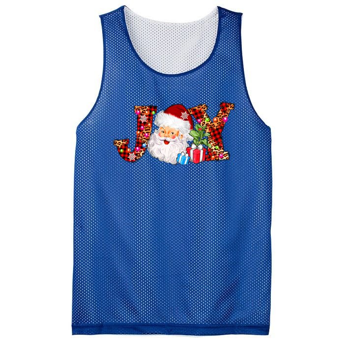 Joy Merry Christmas Santa Claus Xmas Lights Buffalo Plaid Gift Mesh Reversible Basketball Jersey Tank