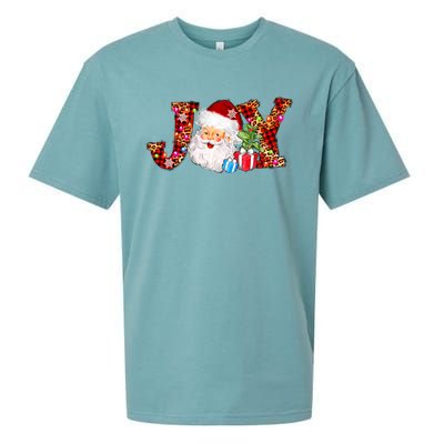 Joy Merry Christmas Santa Claus Xmas Lights Buffalo Plaid Gift Sueded Cloud Jersey T-Shirt