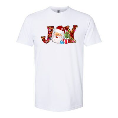 Joy Merry Christmas Santa Claus Xmas Lights Buffalo Plaid Gift Softstyle CVC T-Shirt