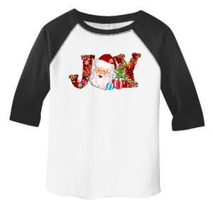 Joy Merry Christmas Santa Claus Xmas Lights Buffalo Plaid Gift Toddler Fine Jersey T-Shirt