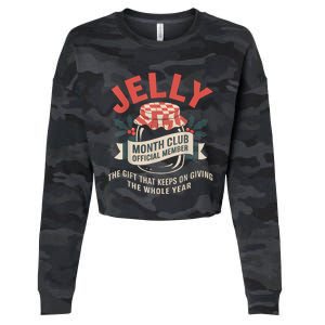 Jelly Month Club Member Funny Foodie Gift Idea Cropped Pullover Crew