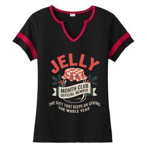 Jelly Month Club Member Funny Foodie Gift Idea Ladies Halftime Notch Neck Tee