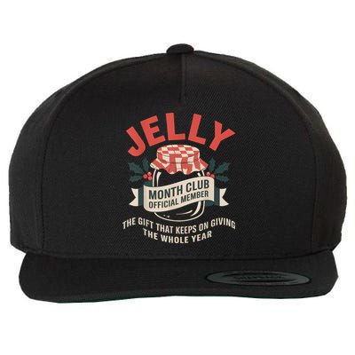 Jelly Month Club Member Funny Foodie Gift Idea Wool Snapback Cap