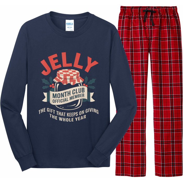 Jelly Month Club Member Funny Foodie Gift Idea Long Sleeve Pajama Set