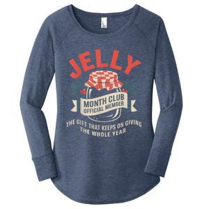 Jelly Month Club Member Funny Foodie Gift Idea Women's Perfect Tri Tunic Long Sleeve Shirt