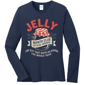 Jelly Month Club Member Funny Foodie Gift Idea Ladies Long Sleeve Shirt