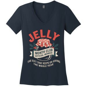 Jelly Month Club Member Funny Foodie Gift Idea Women's V-Neck T-Shirt