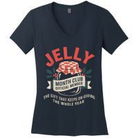 Jelly Month Club Member Funny Foodie Gift Idea Women's V-Neck T-Shirt