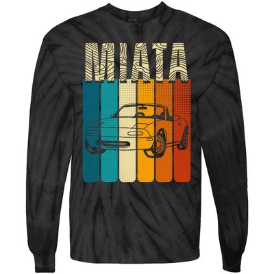 Japanese Miata Car Retro Vintage Sports Car Legend 90s Tie-Dye Long Sleeve Shirt