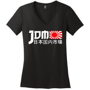 JDM Motorsport Car Tuning Automotive Women's V-Neck T-Shirt