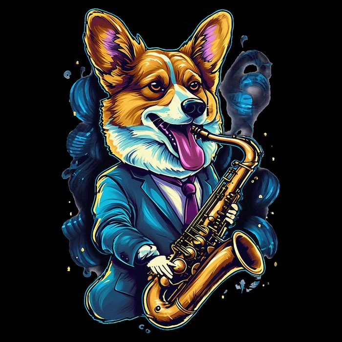 Jazz Musician Corgi Dog Saxophone Sustainable Bucket Hat