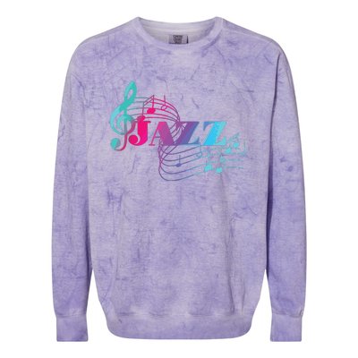 Jazz Musician Colorful Sheet Music Jazz Notes Colorblast Crewneck Sweatshirt