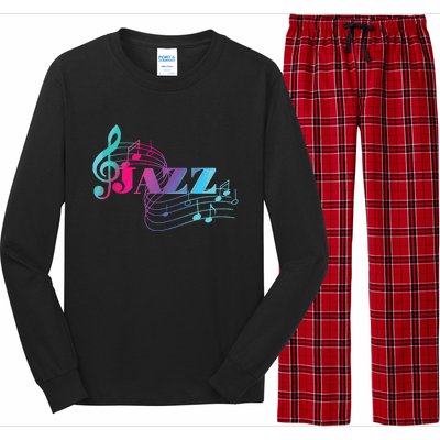 Jazz Musician Colorful Sheet Music Jazz Notes Long Sleeve Pajama Set