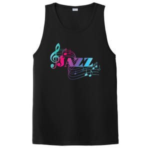 Jazz Musician Colorful Sheet Music Jazz Notes PosiCharge Competitor Tank