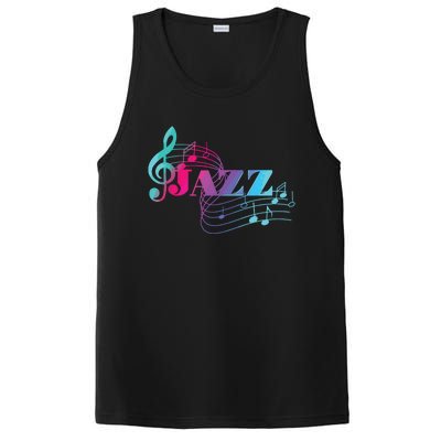 Jazz Musician Colorful Sheet Music Jazz Notes PosiCharge Competitor Tank