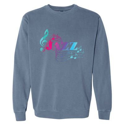 Jazz Musician Colorful Sheet Music Jazz Notes Garment-Dyed Sweatshirt