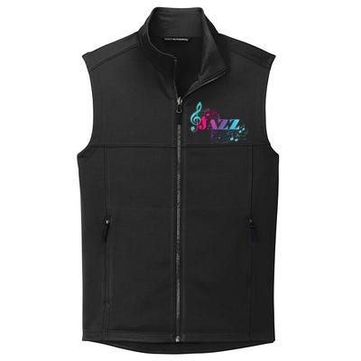 Jazz Musician Colorful Sheet Music Jazz Notes Collective Smooth Fleece Vest