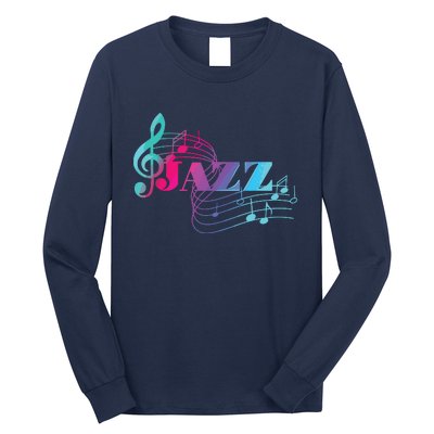 Jazz Musician Colorful Sheet Music Jazz Notes Long Sleeve Shirt