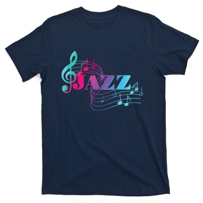 Jazz Musician Colorful Sheet Music Jazz Notes T-Shirt