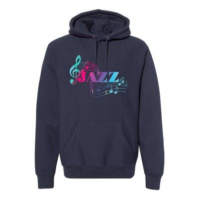 Jazz Musician Colorful Sheet Music Jazz Notes Premium Hoodie