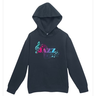 Jazz Musician Colorful Sheet Music Jazz Notes Urban Pullover Hoodie