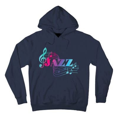 Jazz Musician Colorful Sheet Music Jazz Notes Tall Hoodie