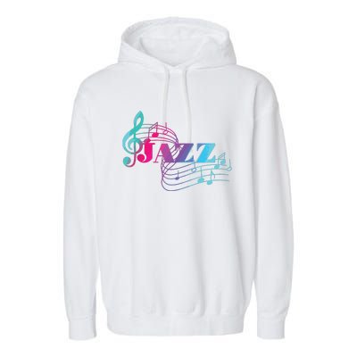 Jazz Musician Colorful Sheet Music Jazz Notes Garment-Dyed Fleece Hoodie