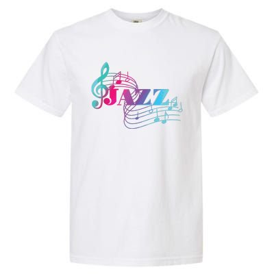 Jazz Musician Colorful Sheet Music Jazz Notes Garment-Dyed Heavyweight T-Shirt