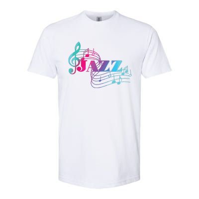 Jazz Musician Colorful Sheet Music Jazz Notes Softstyle CVC T-Shirt