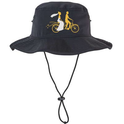 Just Married Couple Tandem Bike Wedding Anniversary Marriage Legacy Cool Fit Booney Bucket Hat