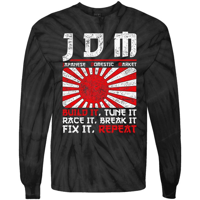 Jdm Motorsport Car Tuning Automotive Tie-Dye Long Sleeve Shirt