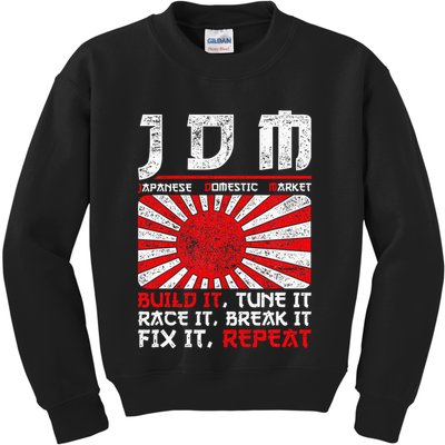 Jdm Motorsport Car Tuning Automotive Kids Sweatshirt