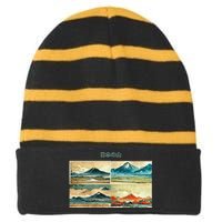 Japanese Mountain Copy Striped Beanie with Solid Band