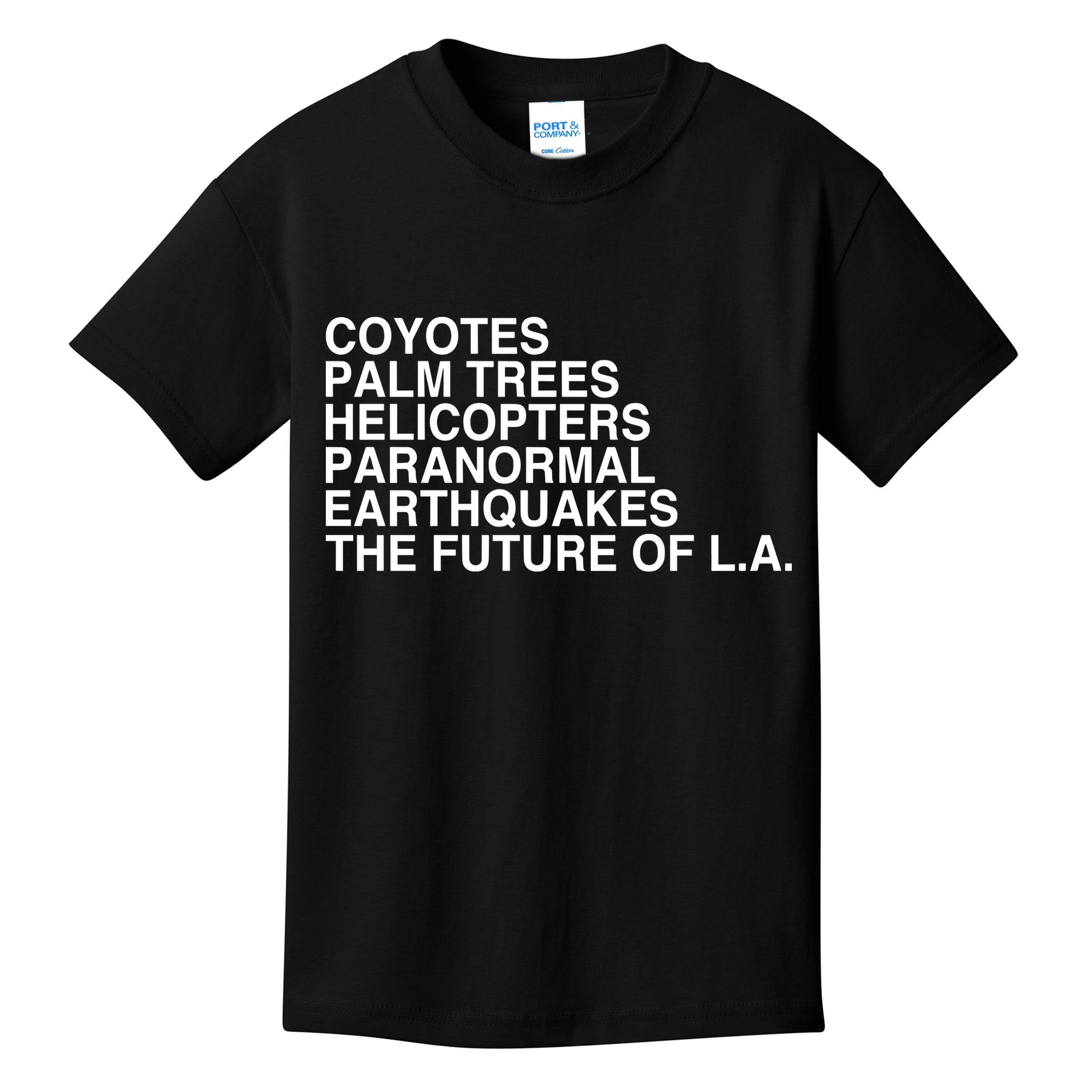 John Mulaney Coyotes Palm Trees Helicopters Paranormal Earthquakes The Future Of Kids T-Shirt